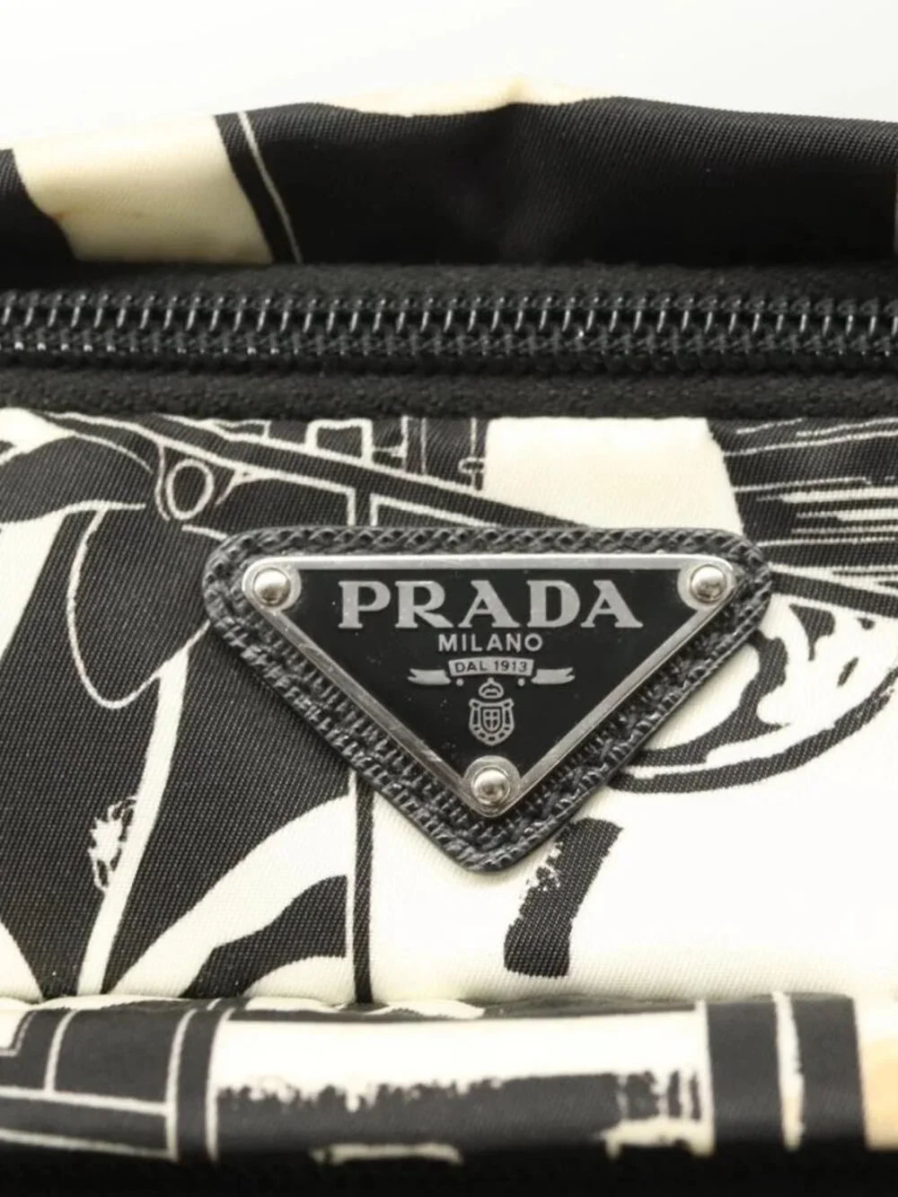 PRADA Shoulder Bag Nylon Black Silver Auth 125913 - Picture 11 of 16